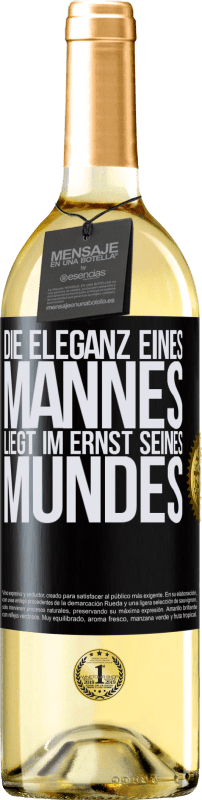 29,95 € | Weißwein WHITE Ausgabe Die Eleganz eines Mannes liegt im Ernst seines Mundes Schwarzes Etikett. Anpassbares Etikett Junger Wein Ernte 2025 Verdejo