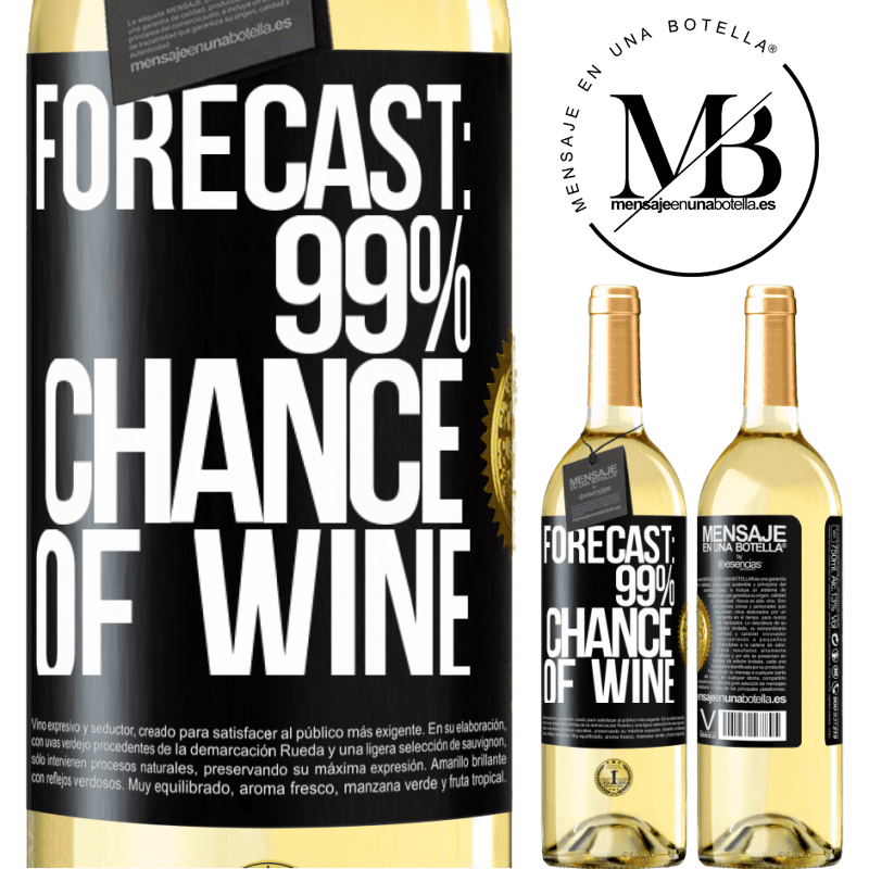 29,95 € Free Shipping | White Wine WHITE Edition Forecast: 99% chance of wine Black Label. Customizable label Young wine Harvest 2022 Verdejo