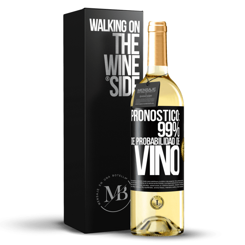 29,95 € Envío gratis | Vino Blanco Edición WHITE Pronóstico: 99% de probabilidad de vino Etiqueta Negra. Etiqueta personalizable Vino joven Cosecha 2024 Verdejo