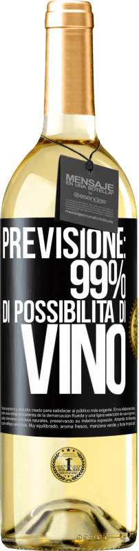 Spedizione Gratuita | Vino bianco Edizione WHITE Previsione: 99% di possibilità di vino Etichetta Nera. Etichetta personalizzabile Vino giovane Raccogliere 2023 Verdejo