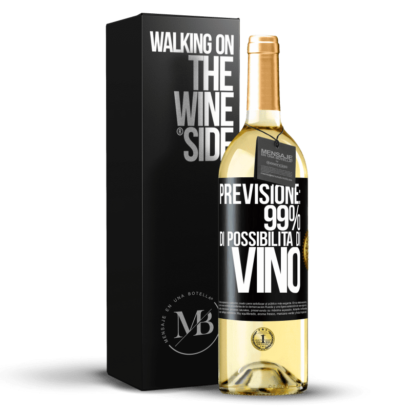 29,95 € Spedizione Gratuita | Vino bianco Edizione WHITE Previsione: 99% di possibilità di vino Etichetta Nera. Etichetta personalizzabile Vino giovane Raccogliere 2023 Verdejo