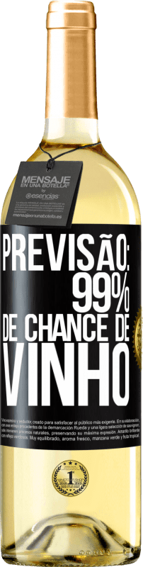 Envio grátis | Vinho branco Edição WHITE Previsão: 99% de chance de vinho Etiqueta Preta. Etiqueta personalizável Vinho jovem Colheita 2023 Verdejo