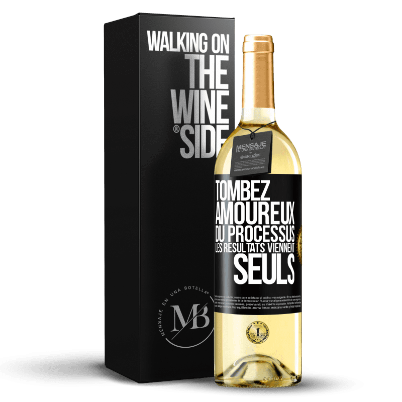 29,95 € Envoi gratuit | Vin blanc Édition WHITE Tombez amoureux du processus, les résultats viennent seuls Étiquette Noire. Étiquette personnalisable Vin jeune Récolte 2023 Verdejo