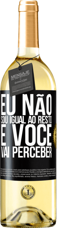 29,95 € Envio grátis | Vinho branco Edição WHITE Eu não sou igual ao resto, e você vai perceber Etiqueta Preta. Etiqueta personalizável Vinho jovem Colheita 2023 Verdejo