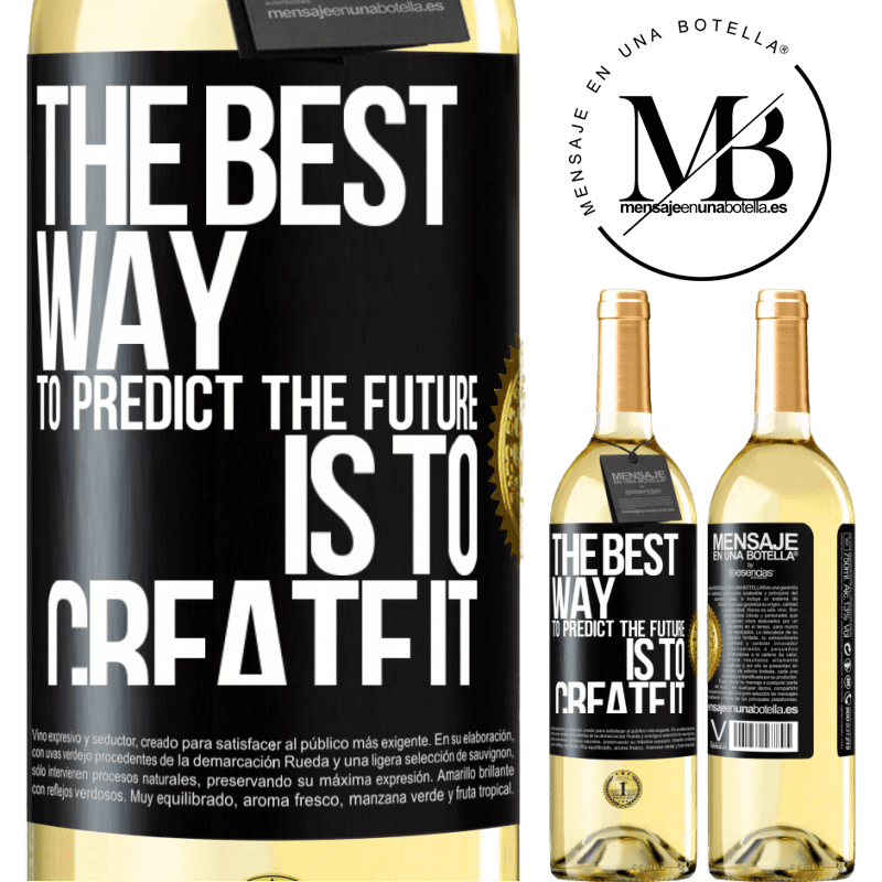 29,95 € Free Shipping | White Wine WHITE Edition The best way to predict the future is to create it Black Label. Customizable label Young wine Harvest 2022 Verdejo