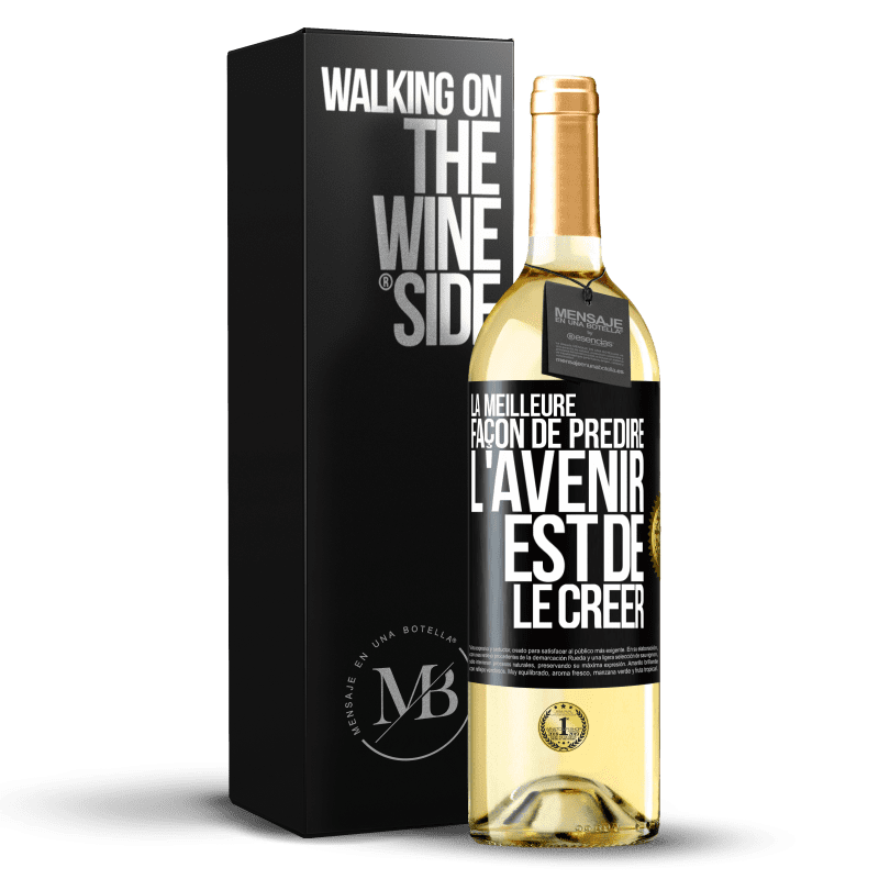 29,95 € Envoi gratuit | Vin blanc Édition WHITE La meilleure façon de prédire l'avenir est de le créer Étiquette Noire. Étiquette personnalisable Vin jeune Récolte 2023 Verdejo
