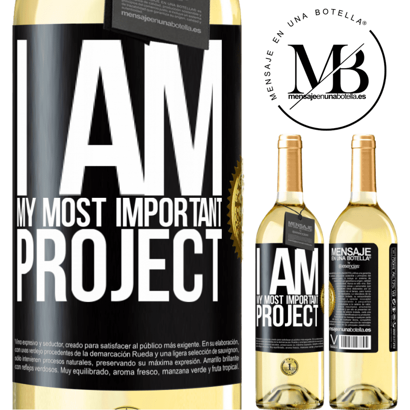 29,95 € Free Shipping | White Wine WHITE Edition I am my most important project Black Label. Customizable label Young wine Harvest 2022 Verdejo