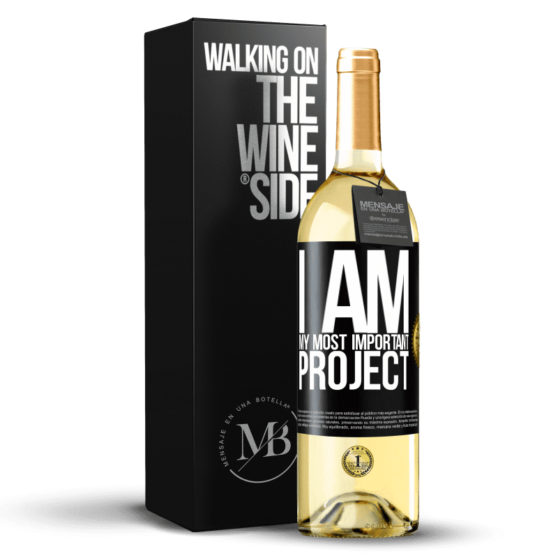 29,95 € Free Shipping | White Wine WHITE Edition I am my most important project Black Label. Customizable label Young wine Harvest 2023 Verdejo