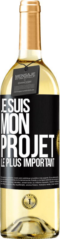 29,95 € | Vin blanc Édition WHITE Je suis mon projet le plus important Étiquette Noire. Étiquette personnalisable Vin jeune Récolte 2023 Verdejo