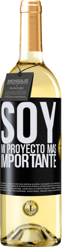 29,95 € | Vino Blanco Edición WHITE Soy mi proyecto más importante Etiqueta Negra. Etiqueta personalizable Vino joven Cosecha 2023 Verdejo
