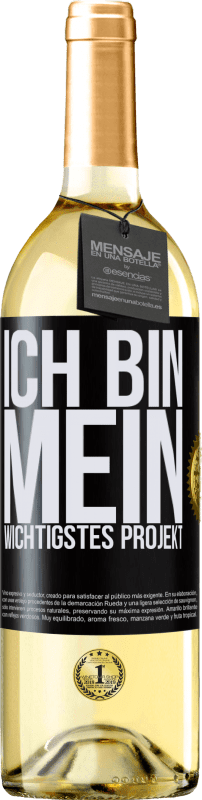 29,95 € Kostenloser Versand | Weißwein WHITE Ausgabe Ich bin mein wichtigstes Projekt Schwarzes Etikett. Anpassbares Etikett Junger Wein Ernte 2023 Verdejo