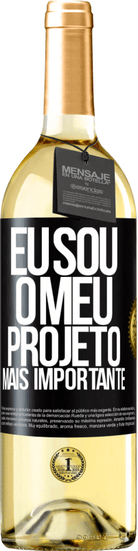 29,95 € | Vinho branco Edição WHITE Eu sou o meu projeto mais importante Etiqueta Preta. Etiqueta personalizável Vinho jovem Colheita 2024 Verdejo