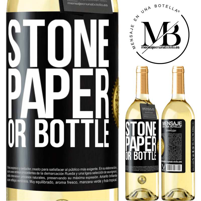 29,95 € Free Shipping | White Wine WHITE Edition Stone, paper or bottle Black Label. Customizable label Young wine Harvest 2025 Verdejo