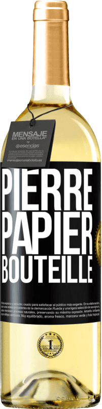 29,95 € | Vin blanc Édition WHITE Pierre-papier-bouteille Étiquette Noire. Étiquette personnalisable Vin jeune Récolte 2025 Verdejo