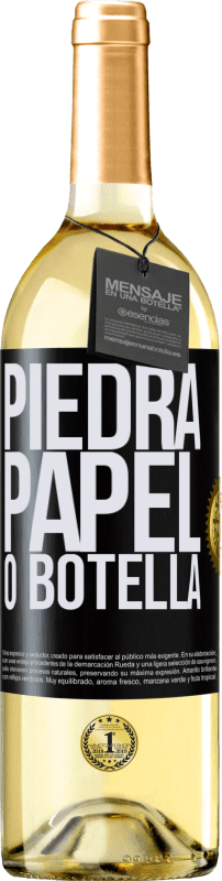 29,95 € | Vino Blanco Edición WHITE Piedra, papel o botella Etiqueta Negra. Etiqueta personalizable Vino joven Cosecha 2023 Verdejo