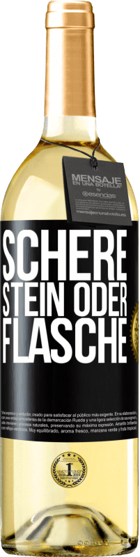 29,95 € | Weißwein WHITE Ausgabe Schere, Stein oder Flasche Schwarzes Etikett. Anpassbares Etikett Junger Wein Ernte 2024 Verdejo