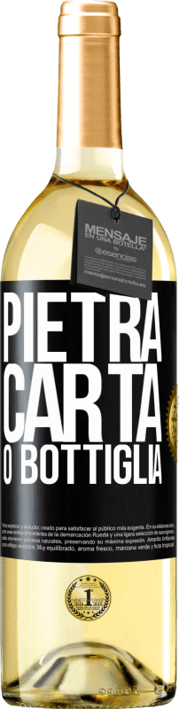 29,95 € Spedizione Gratuita | Vino bianco Edizione WHITE Pietra, carta o bottiglia Etichetta Nera. Etichetta personalizzabile Vino giovane Raccogliere 2023 Verdejo