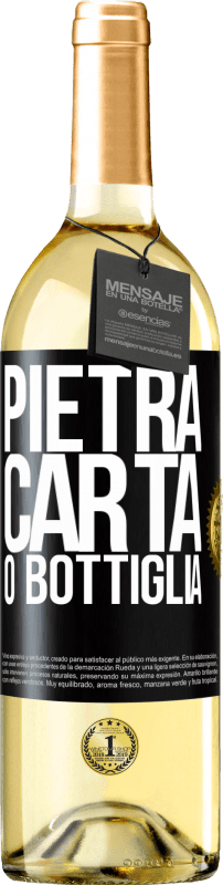 29,95 € | Vino bianco Edizione WHITE Pietra, carta o bottiglia Etichetta Nera. Etichetta personalizzabile Vino giovane Raccogliere 2024 Verdejo