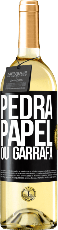 29,95 € | Vinho branco Edição WHITE Pedra, papel ou garrafa Etiqueta Preta. Etiqueta personalizável Vinho jovem Colheita 2025 Verdejo