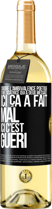 29,95 € Envoi gratuit | Vin blanc Édition WHITE J'adore l'ambivalence poétique d'une cicatrice qui a deux messages: ici ça a fait mal, ici c'est guéri Étiquette Noire. Étiquette personnalisable Vin jeune Récolte 2025 Verdejo