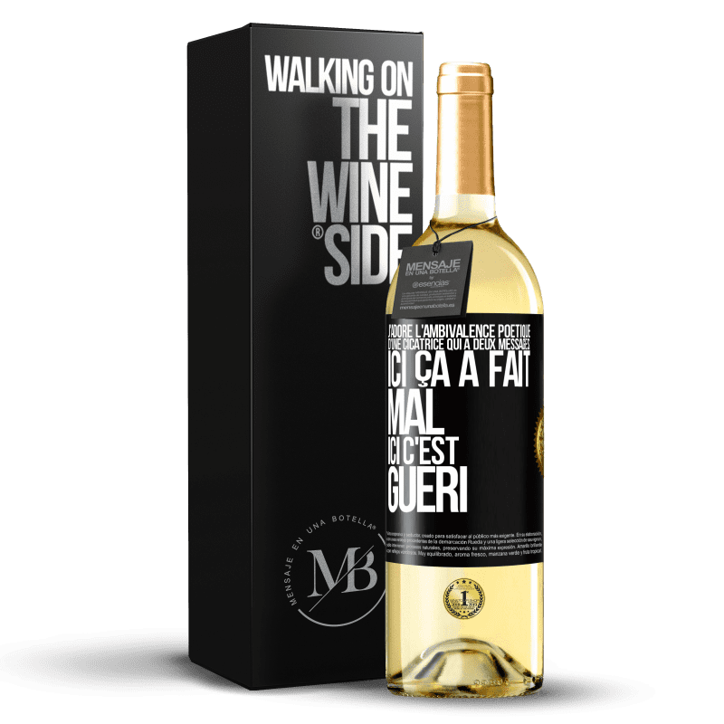 29,95 € Envoi gratuit | Vin blanc Édition WHITE J'adore l'ambivalence poétique d'une cicatrice qui a deux messages: ici ça a fait mal, ici c'est guéri Étiquette Noire. Étiquette personnalisable Vin jeune Récolte 2023 Verdejo