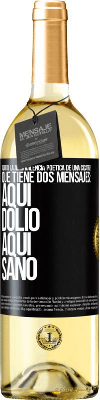 29,95 € | Vino Blanco Edición WHITE Adoro la ambivalencia poética de una cicatriz, que tiene dos mensajes: aquí dolió, aquí sanó Etiqueta Negra. Etiqueta personalizable Vino joven Cosecha 2025 Verdejo