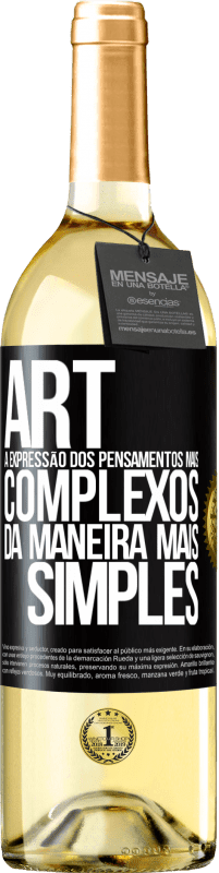 29,95 € | Vinho branco Edição WHITE ART A expressão dos pensamentos mais complexos da maneira mais simples Etiqueta Preta. Etiqueta personalizável Vinho jovem Colheita 2024 Verdejo