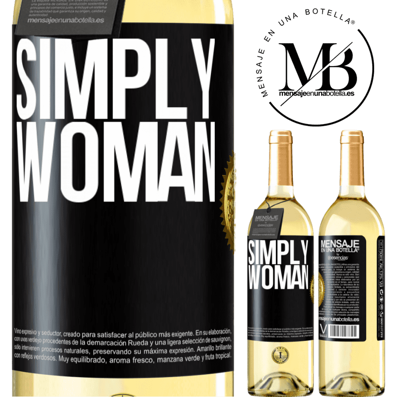 29,95 € Free Shipping | White Wine WHITE Edition Simply woman Black Label. Customizable label Young wine Harvest 2022 Verdejo