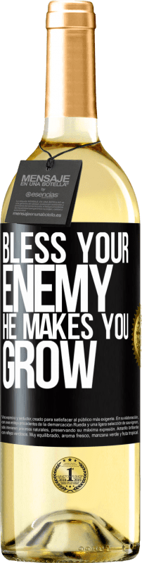 29,95 € Free Shipping | White Wine WHITE Edition Bless your enemy. He makes you grow Black Label. Customizable label Young wine Harvest 2025 Verdejo