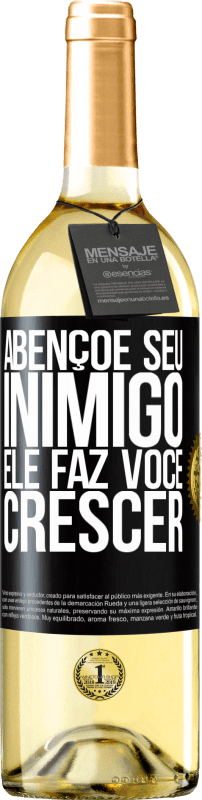 29,95 € | Vinho branco Edição WHITE Abençoe seu inimigo. Ele faz você crescer Etiqueta Preta. Etiqueta personalizável Vinho jovem Colheita 2024 Verdejo