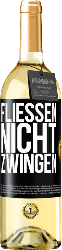 29,95 € | Weißwein WHITE Ausgabe Fließen, nicht zwingen Schwarzes Etikett. Anpassbares Etikett Junger Wein Ernte 2024 Verdejo