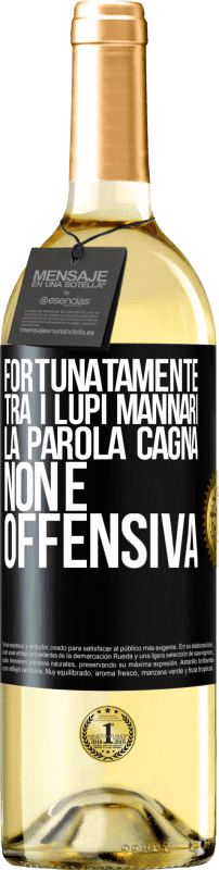 29,95 € | Vino bianco Edizione WHITE Fortunatamente tra i lupi mannari, la parola cagna non è offensiva Etichetta Nera. Etichetta personalizzabile Vino giovane Raccogliere 2023 Verdejo