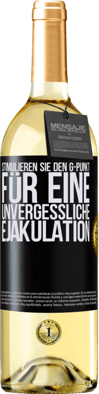 29,95 € Kostenloser Versand | Weißwein WHITE Ausgabe Stimulieren Sie den G-Punkt für eine unvergessliche Ejakulation Schwarzes Etikett. Anpassbares Etikett Junger Wein Ernte 2023 Verdejo