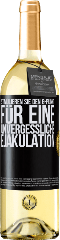 29,95 € Kostenloser Versand | Weißwein WHITE Ausgabe Stimulieren Sie den G-Punkt für eine unvergessliche Ejakulation Schwarzes Etikett. Anpassbares Etikett Junger Wein Ernte 2024 Verdejo