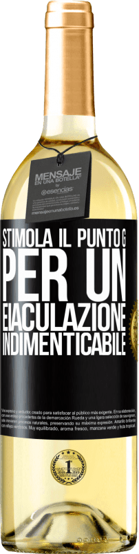29,95 € | Vino bianco Edizione WHITE Stimola il punto G per un'eiaculazione indimenticabile Etichetta Nera. Etichetta personalizzabile Vino giovane Raccogliere 2025 Verdejo