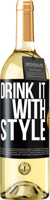 29,95 € | White Wine WHITE Edition Drink it with style Black Label. Customizable label Young wine Harvest 2023 Verdejo