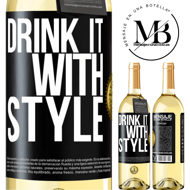 29,95 € Free Shipping | White Wine WHITE Edition Drink it with style Black Label. Customizable label Young wine Harvest 2022 Verdejo