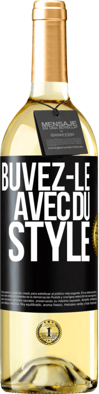 29,95 € | Vin blanc Édition WHITE Buvez-le avec du style Étiquette Noire. Étiquette personnalisable Vin jeune Récolte 2023 Verdejo
