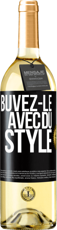 29,95 € Envoi gratuit | Vin blanc Édition WHITE Buvez-le avec du style Étiquette Noire. Étiquette personnalisable Vin jeune Récolte 2025 Verdejo