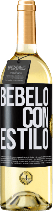 29,95 € | Vino Blanco Edición WHITE Bébelo con estilo Etiqueta Negra. Etiqueta personalizable Vino joven Cosecha 2023 Verdejo