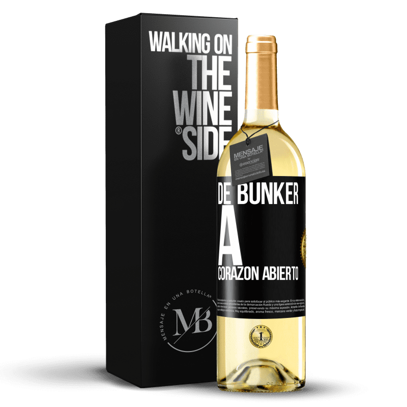 29,95 € Envío gratis | Vino Blanco Edición WHITE De búnker a corazon abierto Etiqueta Negra. Etiqueta personalizable Vino joven Cosecha 2024 Verdejo