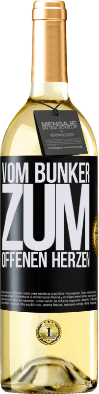 29,95 € Kostenloser Versand | Weißwein WHITE Ausgabe Vom Bunker zum offenen Herzen Schwarzes Etikett. Anpassbares Etikett Junger Wein Ernte 2025 Verdejo