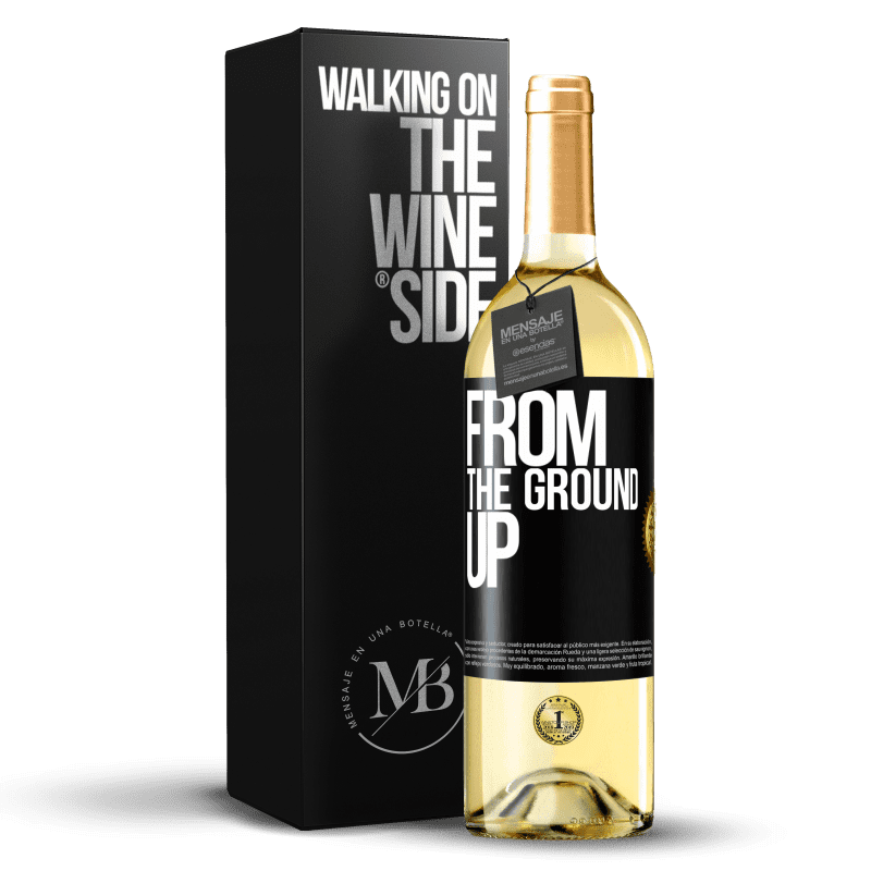 29,95 € Envoi gratuit | Vin blanc Édition WHITE From The Ground Up Étiquette Noire. Étiquette personnalisable Vin jeune Récolte 2022 Verdejo