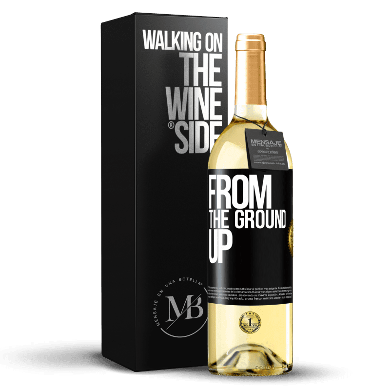29,95 € Envio grátis | Vinho branco Edição WHITE From The Ground Up Etiqueta Preta. Etiqueta personalizável Vinho jovem Colheita 2023 Verdejo