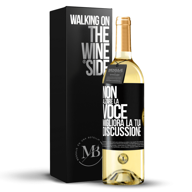 29,95 € Spedizione Gratuita | Vino bianco Edizione WHITE Non alzare la voce, migliora la tua discussione Etichetta Nera. Etichetta personalizzabile Vino giovane Raccogliere 2024 Verdejo