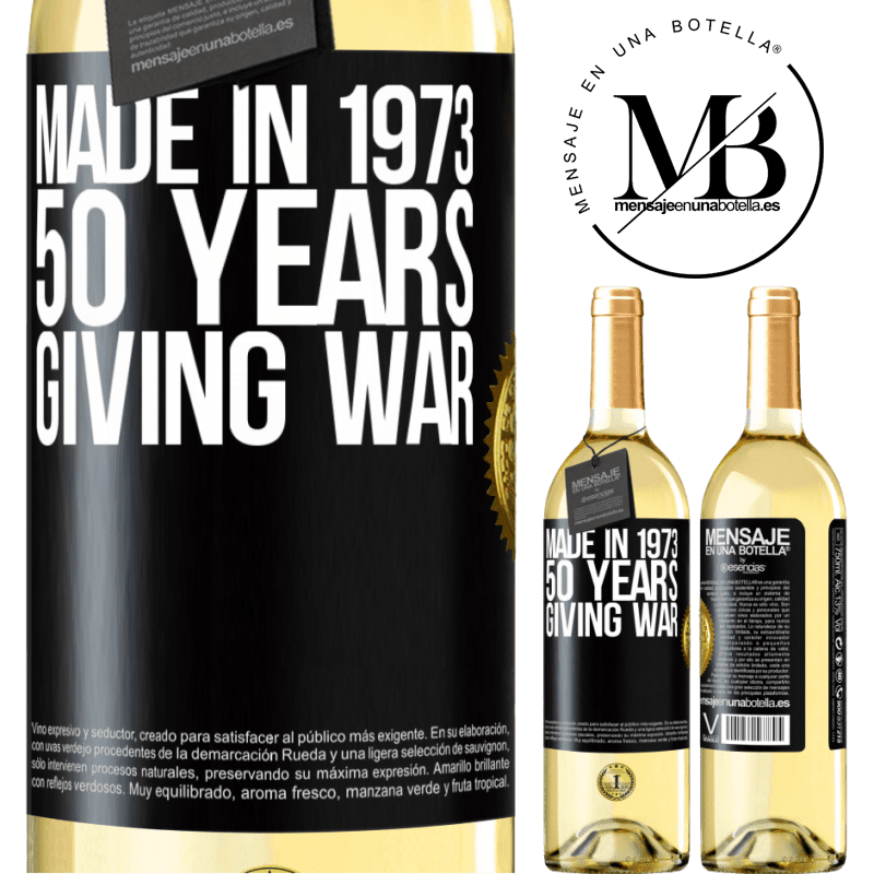29,95 € Free Shipping | White Wine WHITE Edition Made in 1970. 50 years giving war Black Label. Customizable label Young wine Harvest 2022 Verdejo