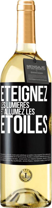 29,95 € Envoi gratuit | Vin blanc Édition WHITE Éteignez les lumières et allumez les étoiles Étiquette Noire. Étiquette personnalisable Vin jeune Récolte 2025 Verdejo