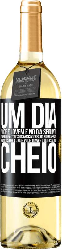 29,95 € | Vinho branco Edição WHITE Um dia você é jovem e no dia seguinte você cheira todos os amaciadores do supermercado para escolher o que você toma e o que Etiqueta Preta. Etiqueta personalizável Vinho jovem Colheita 2024 Verdejo