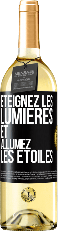 29,95 € Envoi gratuit | Vin blanc Édition WHITE Éteignez les lumières et allumez les étoiles Étiquette Noire. Étiquette personnalisable Vin jeune Récolte 2025 Verdejo