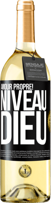 29,95 € | Vin blanc Édition WHITE Amour propre! Niveau Dieu Étiquette Noire. Étiquette personnalisable Vin jeune Récolte 2024 Verdejo